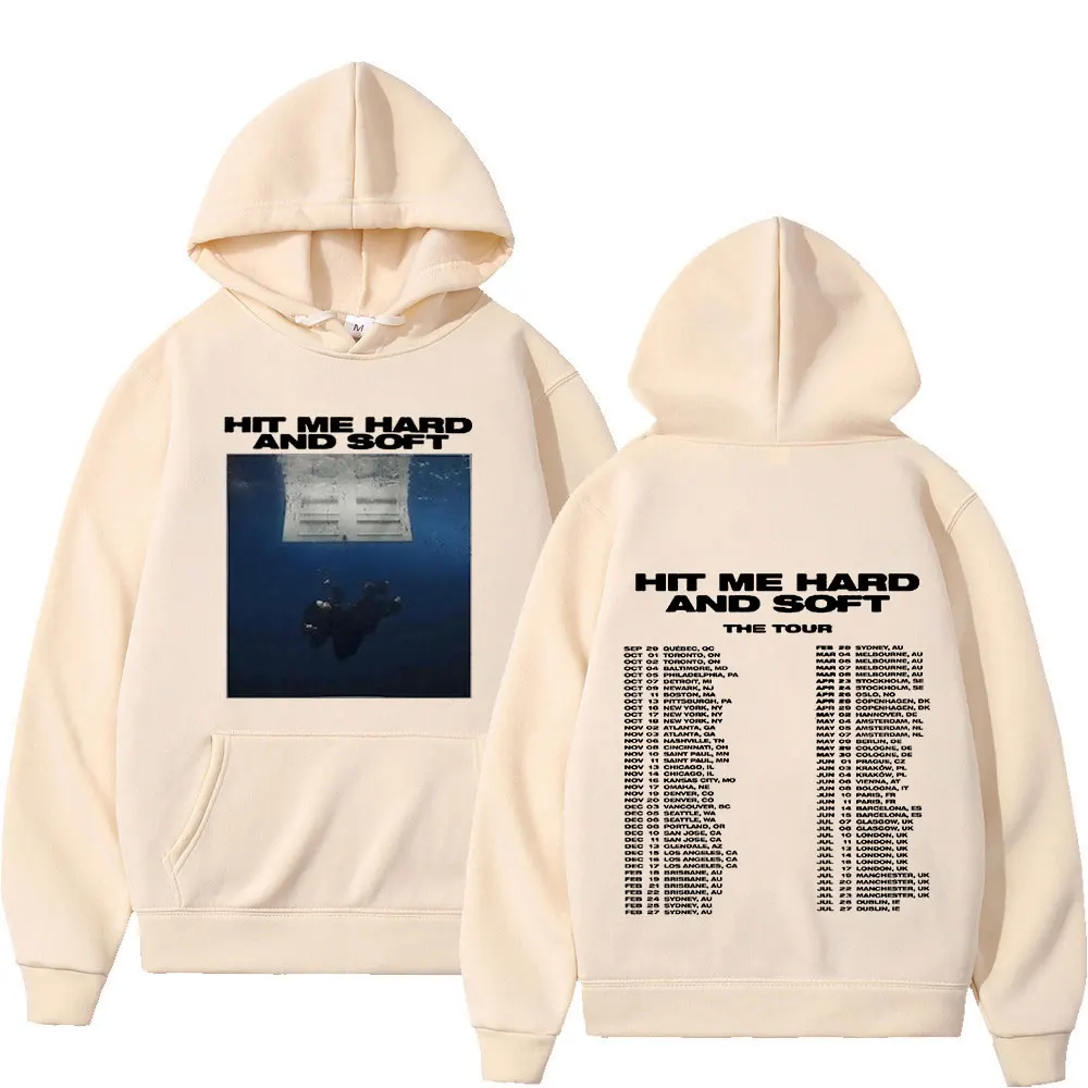 Hit Me Hard and Soft Tour 2024 Hoodies Men Women Fashion Hip Hop Hooded Sweatshirts Casual Loose Long Sleeve Pullover Streetwear