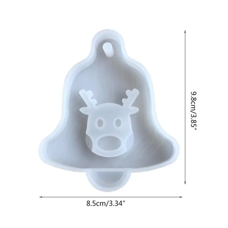 A52E Weihnachten Baum Glocke Elch Anhänger Silikon Form DIY Kunst Handwerk Aroma Wachs Gips Ton Gips Schmuck Machen Harz Form – Detail 7