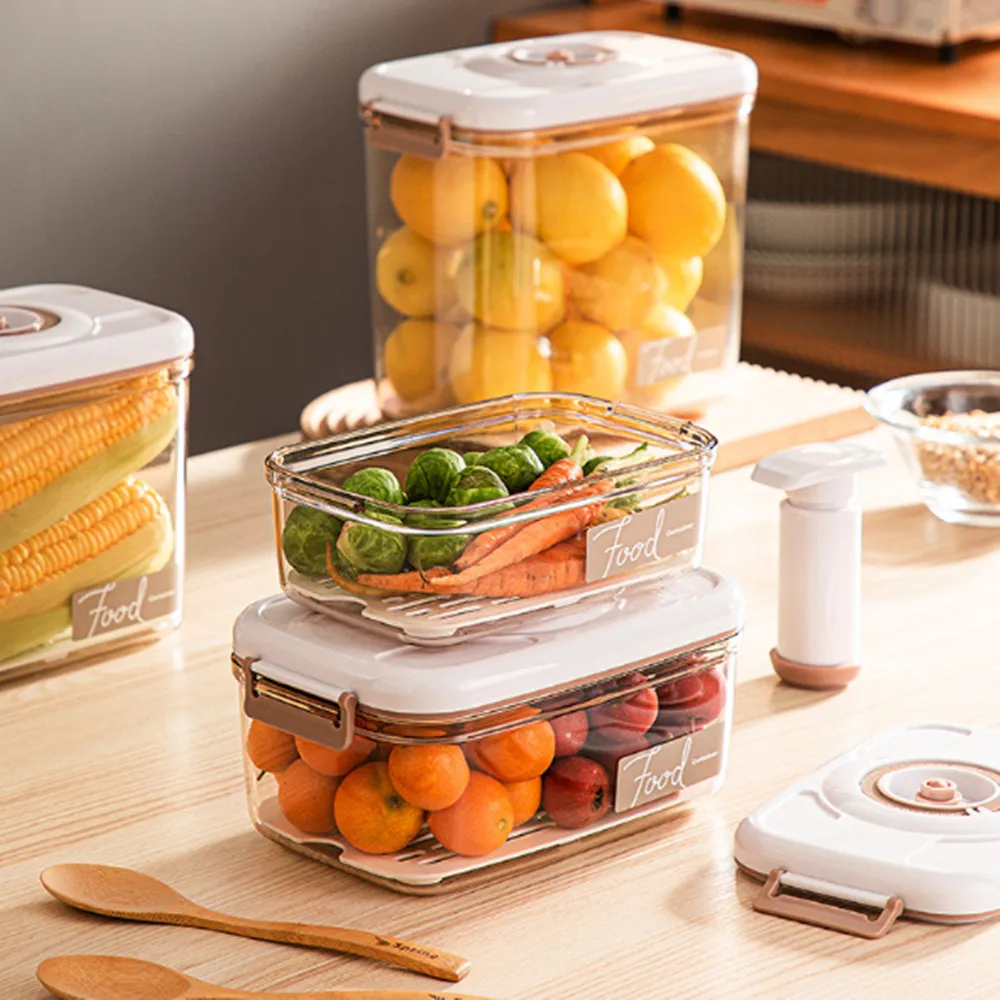 Food Vacuum Storage Box Fresh Keeping Sealed Canister Large Capacity Organizer Dispenser for Kitchen