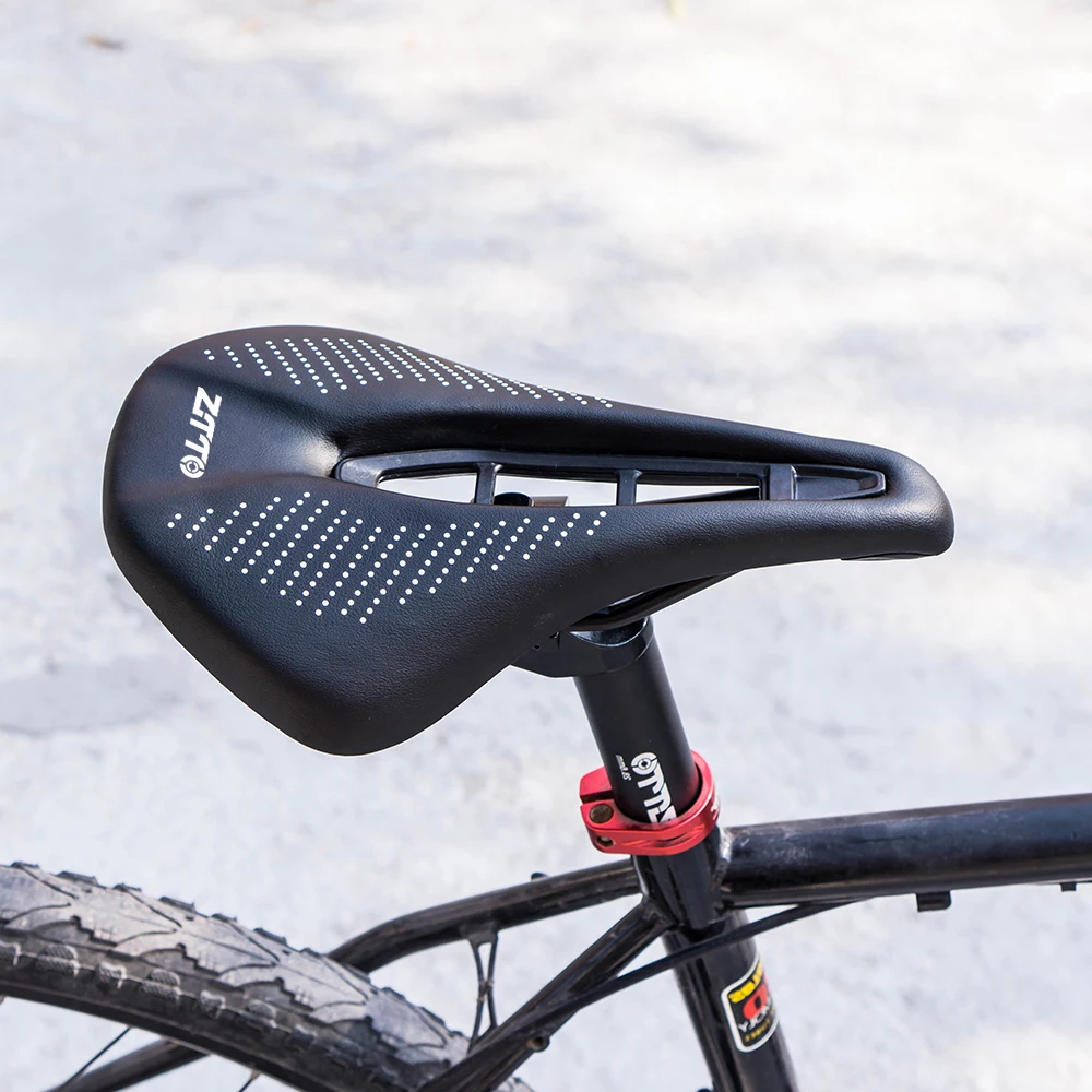 ZTTO Bicycle Seat MTB Road Bike Saddle, PU Leather Hollow Ultralight Comfortable Soft Cycling Racing Seat Cushion - Image 3