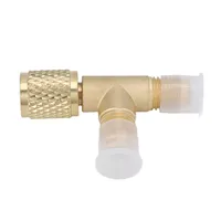 Adaptateur en T de couremplaçant rapide de conditionneur avec noyau de assujeten laiton, structure robuste SAE, adaptateur en T HAVC pour R22, R12, R134, 1/4 po 2