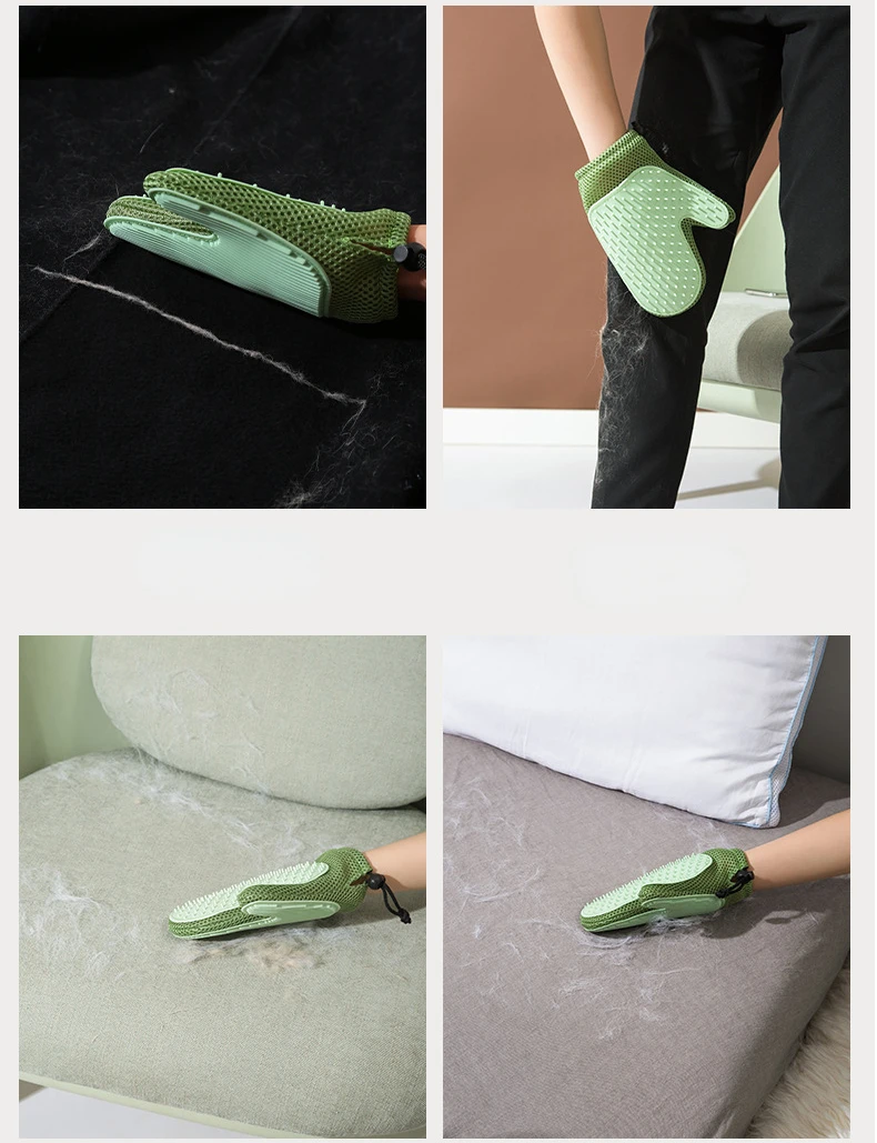 Cat Hair Remove Gloves Rubber Pet Beauty Cleaning Grooming Effective Massage Dog Combs Floating Brush Glove 1PC