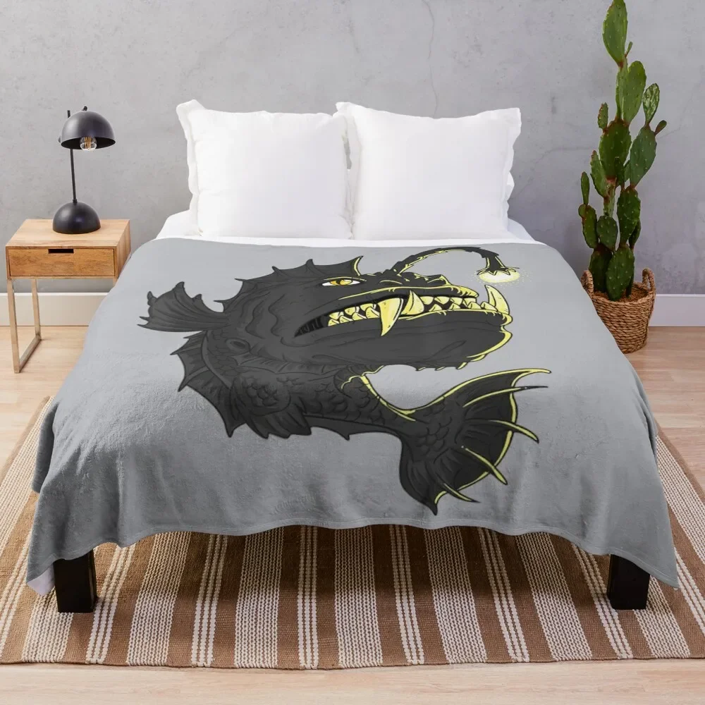 

Angler Fish Deep Sea Fish Throw Blanket Large Heavy Blankets