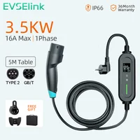 EVESLink Type 2 Portable EV Charger 3.5KW  16A  Fast Charging 1Phase Electric Vehicle WallBox  5M Cable for EV Car 1