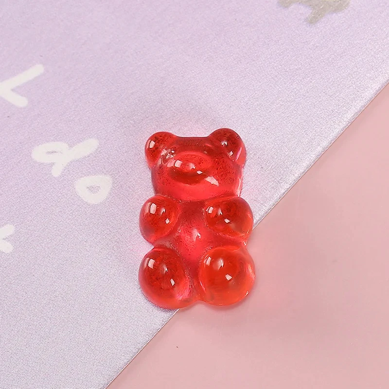 50 Stück 3D Cartoon Jelly Bear Nail Art Harz Charms Strass Kawaii Zubehör Drücken Sie auf Nägel Dekorationen DIY Zubehör Teile – Detail 6