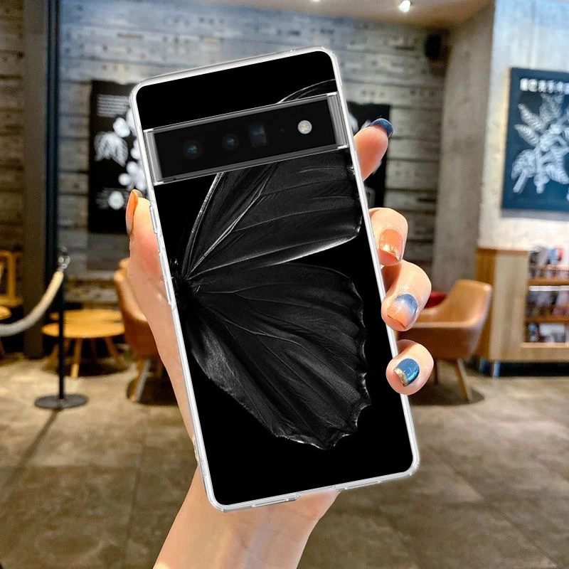 Gothic Style Black Lip Design Clear TPU Phone Case