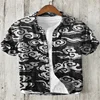 Men's Ice Silk Short sleeved Shirt Summer Japanese Loose Size Men's Thin Hawaiian Half sleeved Shirt Trendy Brand Flower 5