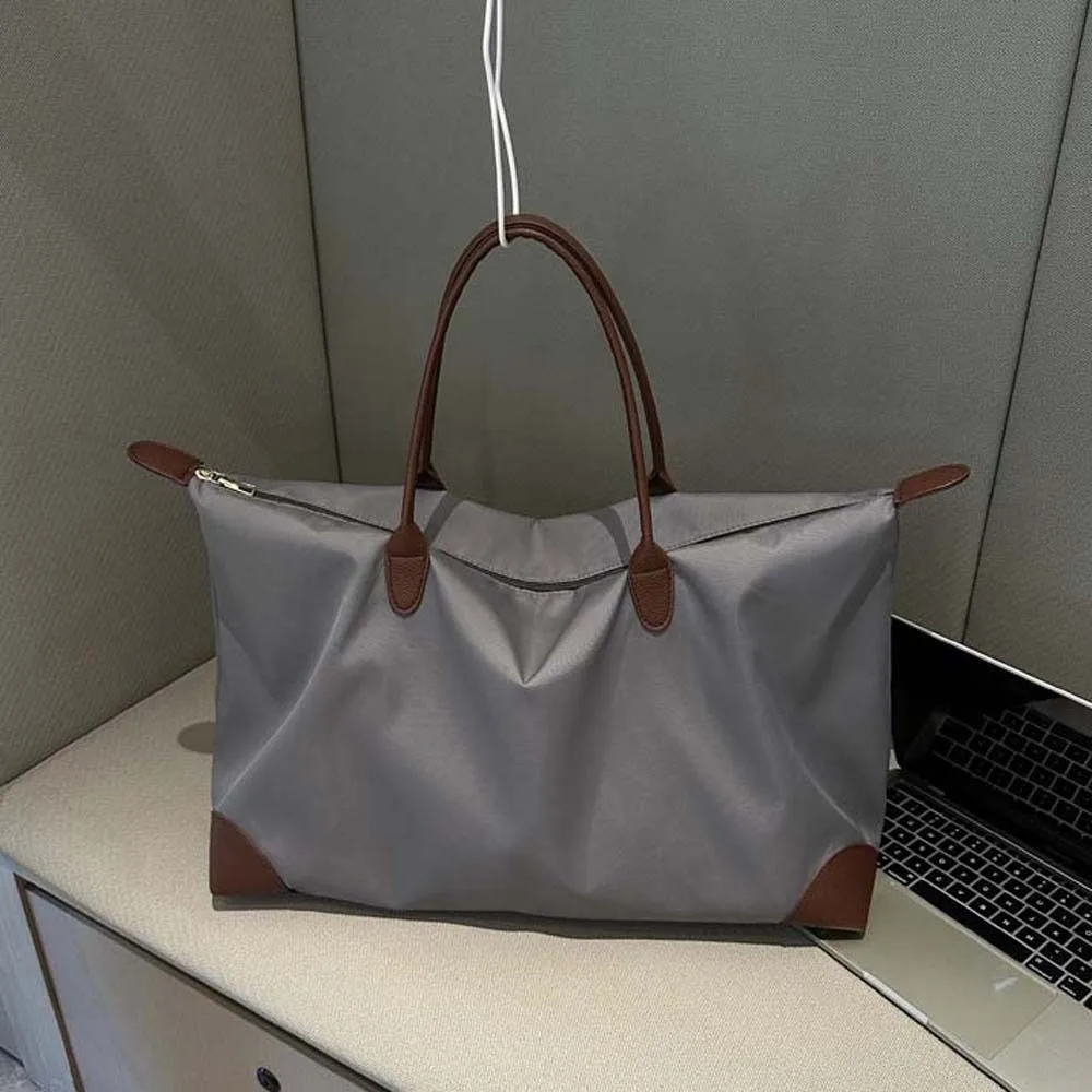 Einfarbige Wasserdichte Oxford-Nylon-Tragetasche mit Koreanischem Lederbesatz Unterarm-Schultertasche für den Arbeitsweg – Detail 12