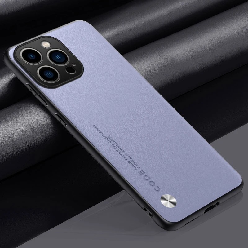 Premium PU Leather Phone Case with Silicone Full Protection - Elegant Back Cover