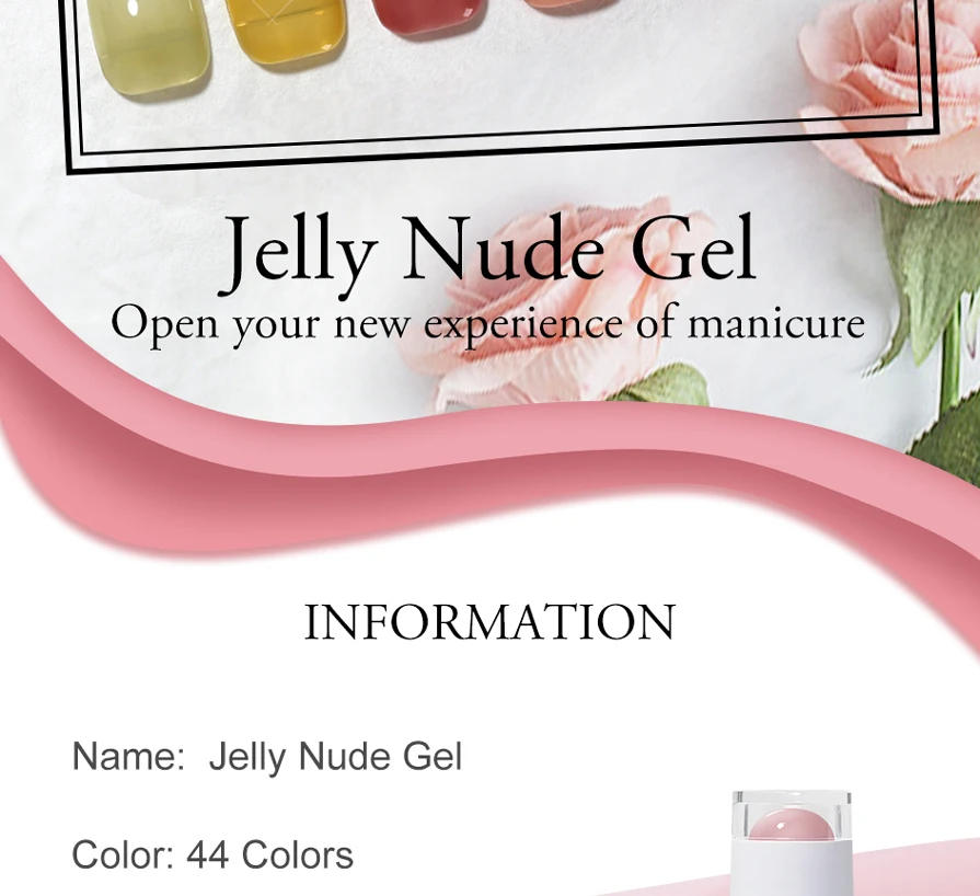 Description Picture 5 of itemArte Clavo 15ML Jelly Nail Gel Polish Transparent Summer Nude Milky Pink Color Semi Permanent Soak Off Nail Art Manicure Varnish