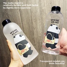 Cute Panda Bear Cup 1000ml butelki ze słomką wody przezroczysty Cartoon butelka wody Drinkware matowe szczelne blender do napojów tanie i dobre opinie CN (pochodzenie) Z tworzywa sztucznego dla dorosłych Butelki na wodę Ekologiczne TOUR Nie posiada Brak Produkty na stanie