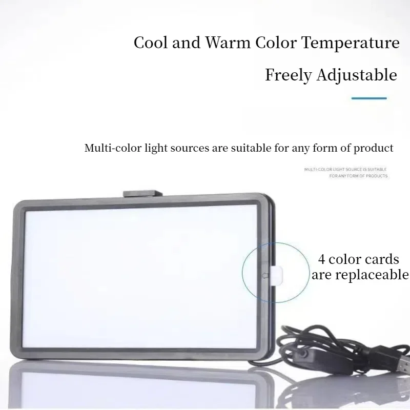 LED Video Light Photography Flat Panel Fill Lighting Photo Studio Lamp for Shoot Live Streaming RGB Filters Desk Tripod Stand