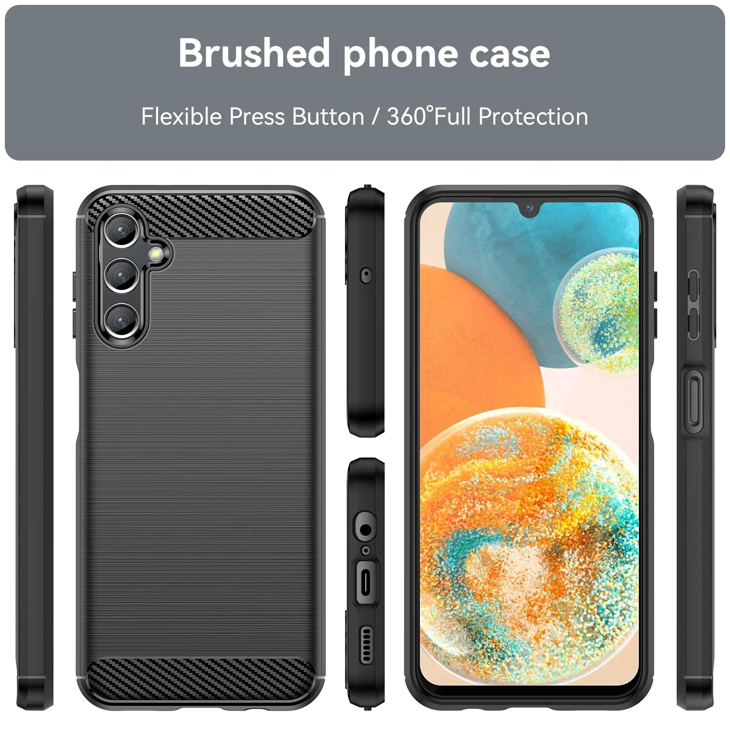Carbon Fiber Texture Shockproof TPU Protective Phone Case