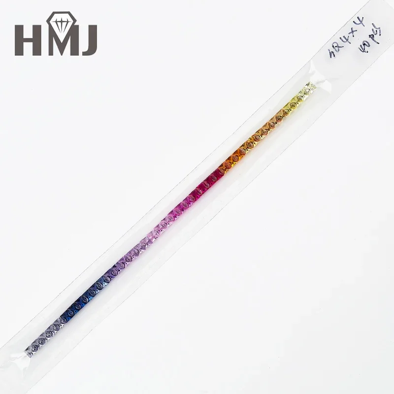 Original Farbe Regenbogen Labor Saphir Lose Edelsteine für Schmuck Machen Quadratische Achteck Prinzessin Smaragd Cut Steine Großhandel