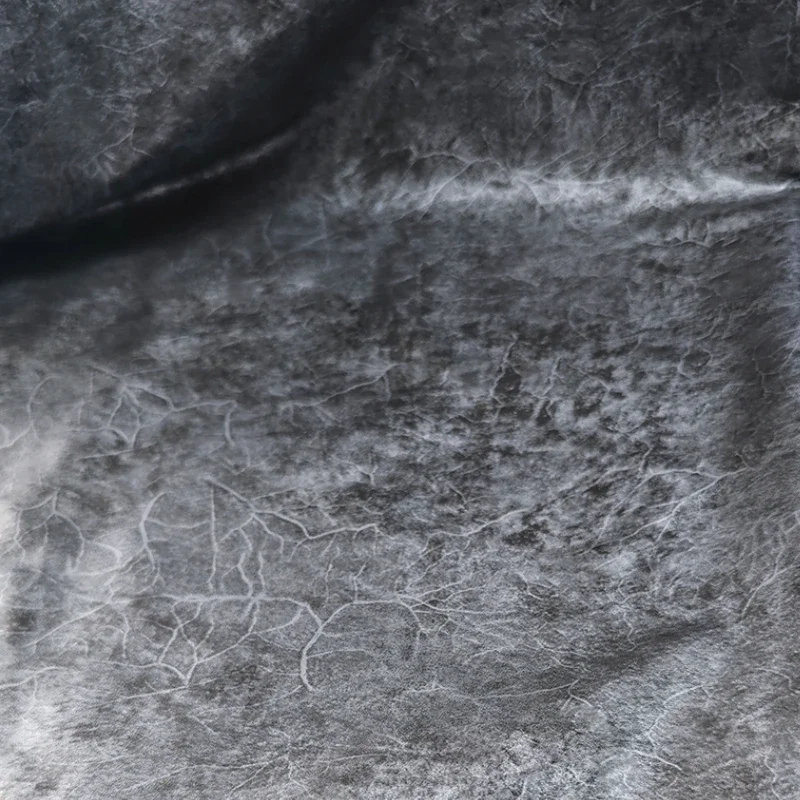 PU Simulated Leather Fabric Silver Gray Handmade Diy Coat Skirt Designer Cloth Diy Apparel Sewing Polyester Fabrics