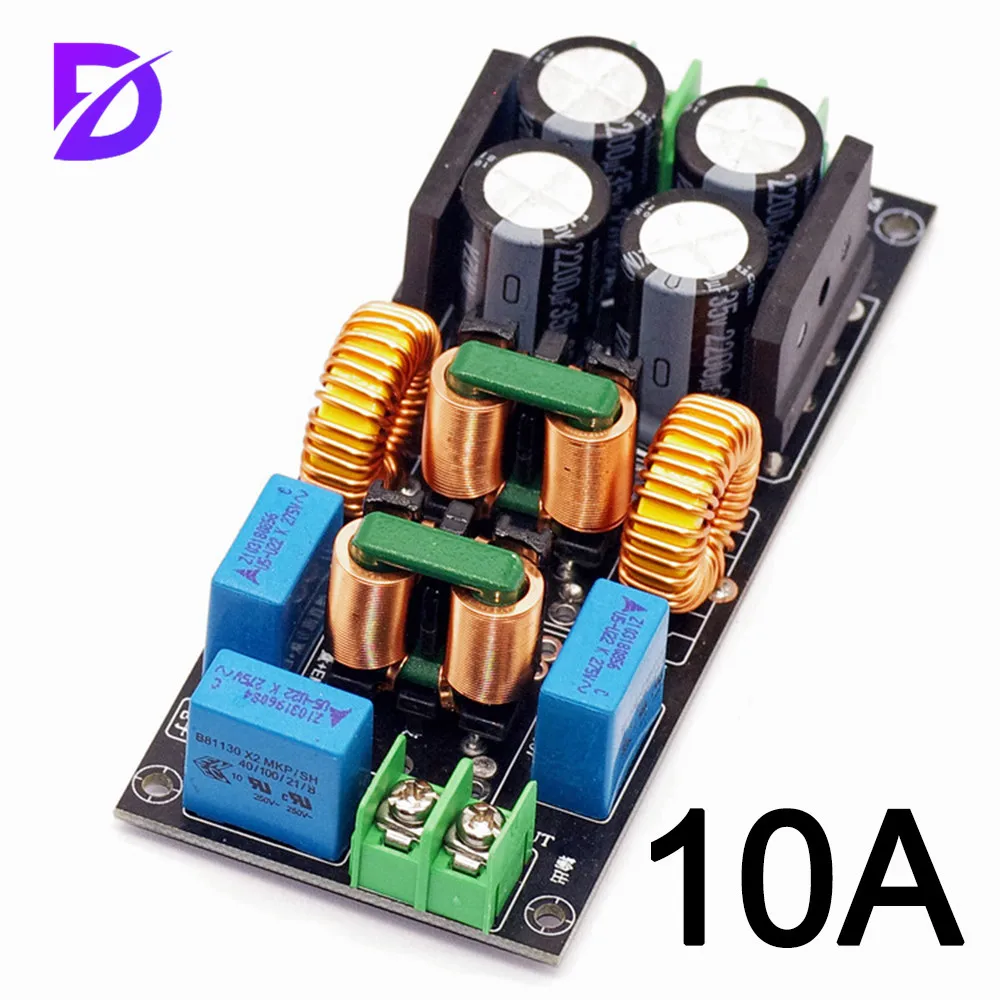 ROCKROK 0-50V 4A For DC Power Supply Filter Board Class D Power Amplifier Interference Suppression Module Car Emi Control Panel