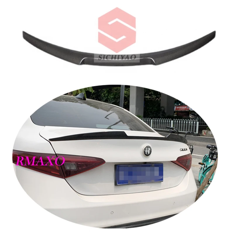 Per Alfa Romeo Giulia Spoiler In Fibra Di Carbonio 2016-2019 Romeo Giulia Spoiler In Carbonio Car Rear Spoiler Ala