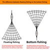 High Carbon Steel Frame Fishing Net Trap Mesh Luminous Bead Netting Sea Fish Net Tackle Design Feeder Fishing Trap 6