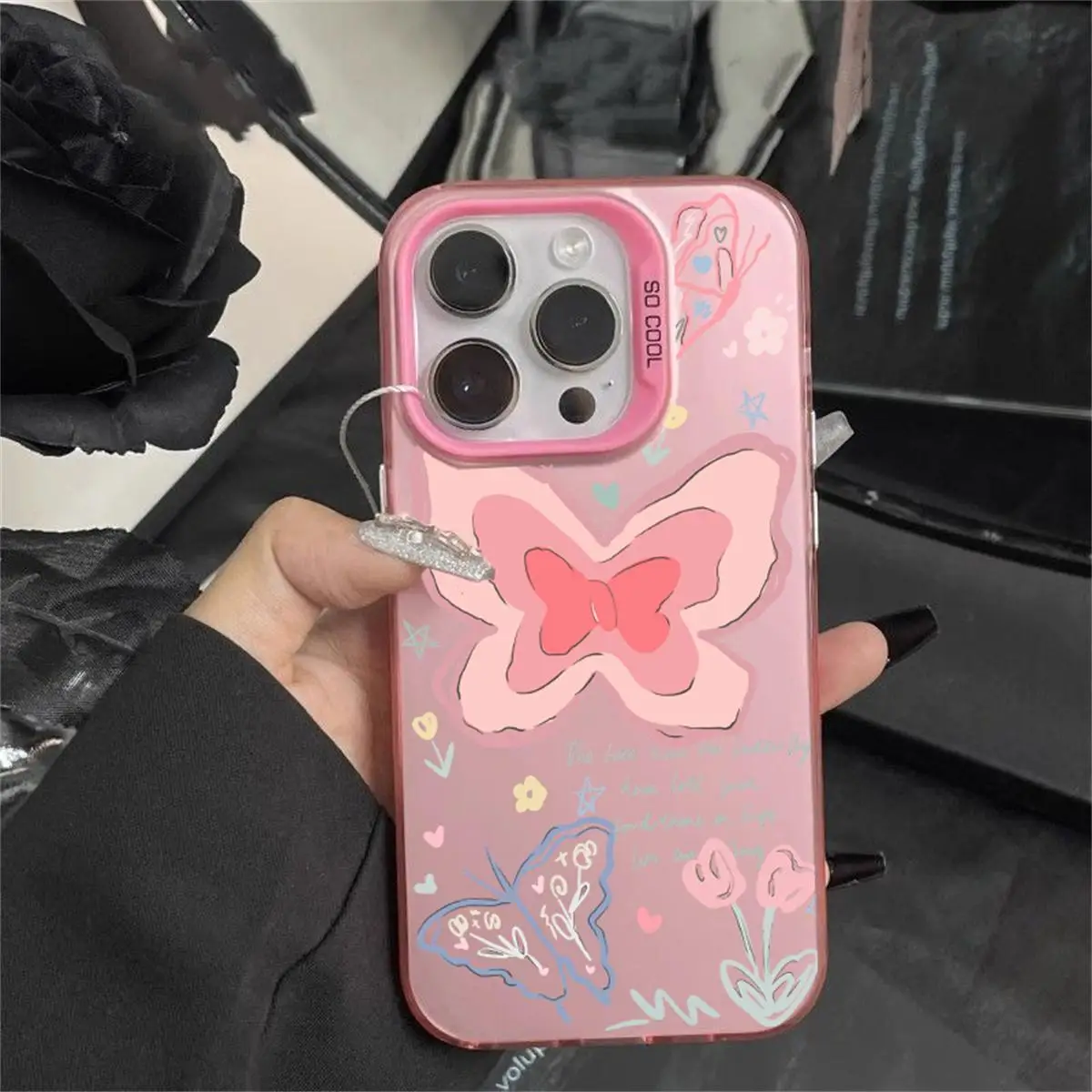 Butterfly Cute Matte Hard Laser IMD Cover Case