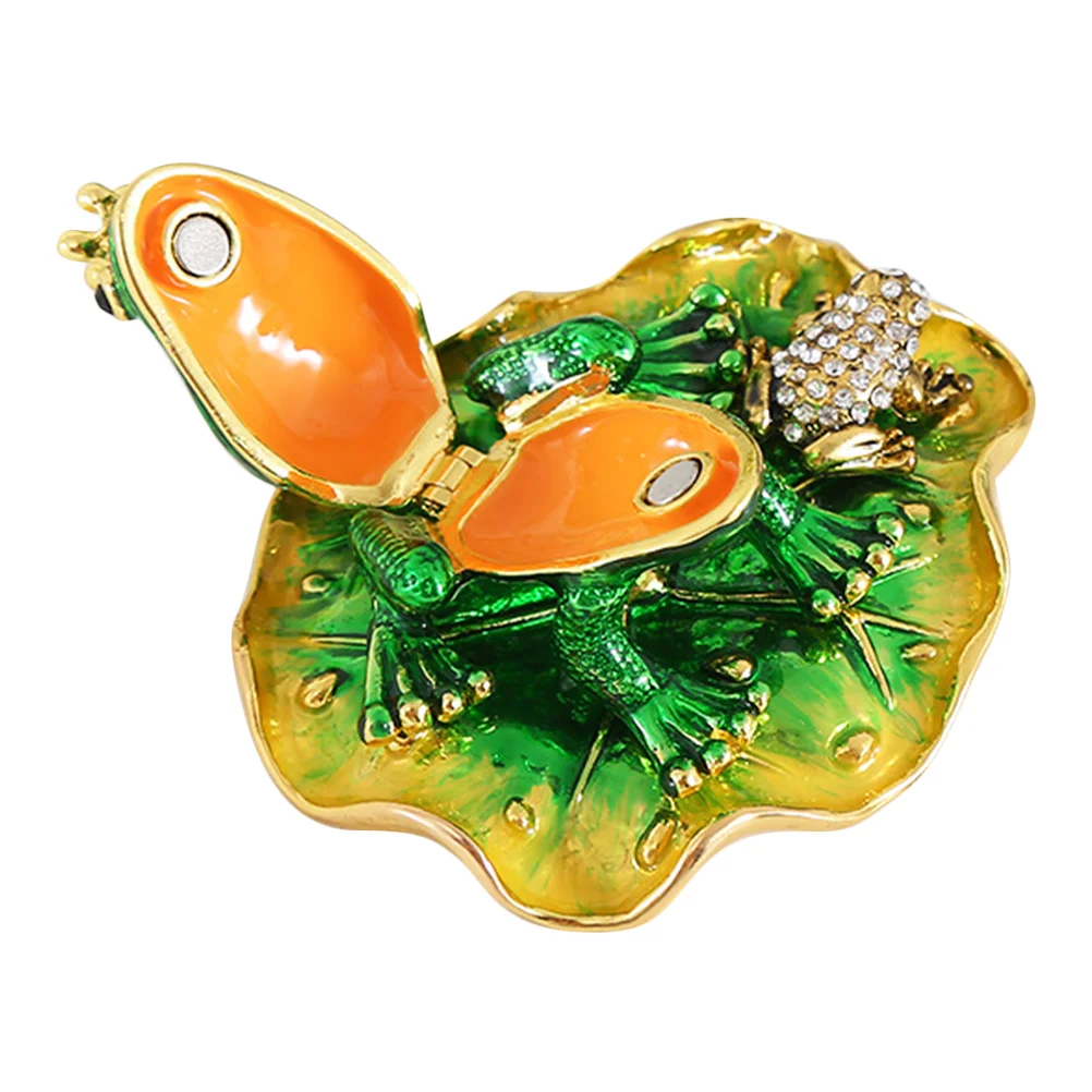 

Jewelry Box Enameled Frog Shaped Trinket Box Small Jewelry Storage Holder
