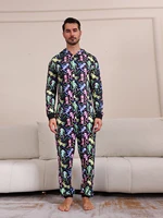 2024 New Halloween Party Mom Dad Kids Matching Outfits Skull Print Zipper Hooded Romper Jumpsuits Soft Sleepwear Family Look Pjs 3