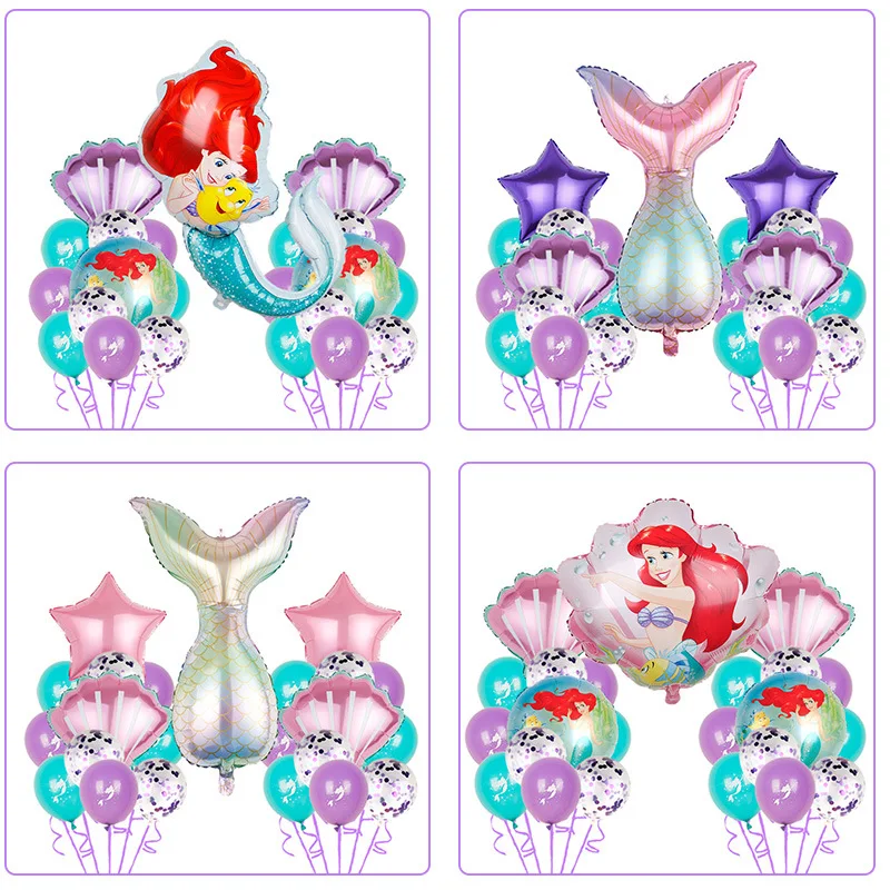 

Набор воздушных шаров Disney Ariel с изображением Русалочки, тематический фон для дня рождения, акция «рыбий хвост», украшение «сделай сам» из алюминиевой фольги