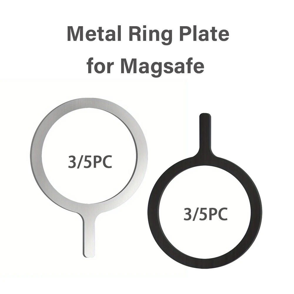 

3/5 PC Metal Ring Plate for Magsafe Accessories for iPhone 14 15 Magnetic Mobile Phone Holder Car Wireless Charger Iron Sheet