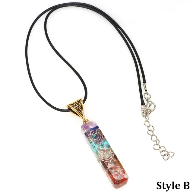 Natürlicher Kristall Orgonit Anhänger 7 Chakra Heilung Talisman Frauen Manner Halskette