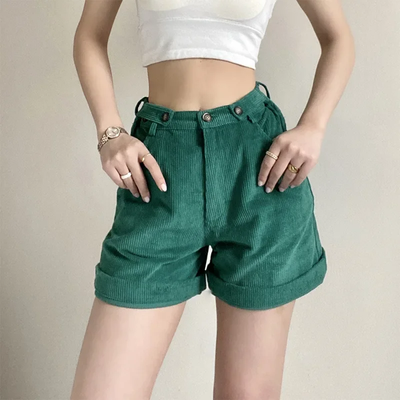 Retro Stylish Straight Shorts Women Harajuku Fall Summer Basic Teens Streetwear Clothing All-match Popular Daily Female Trouser