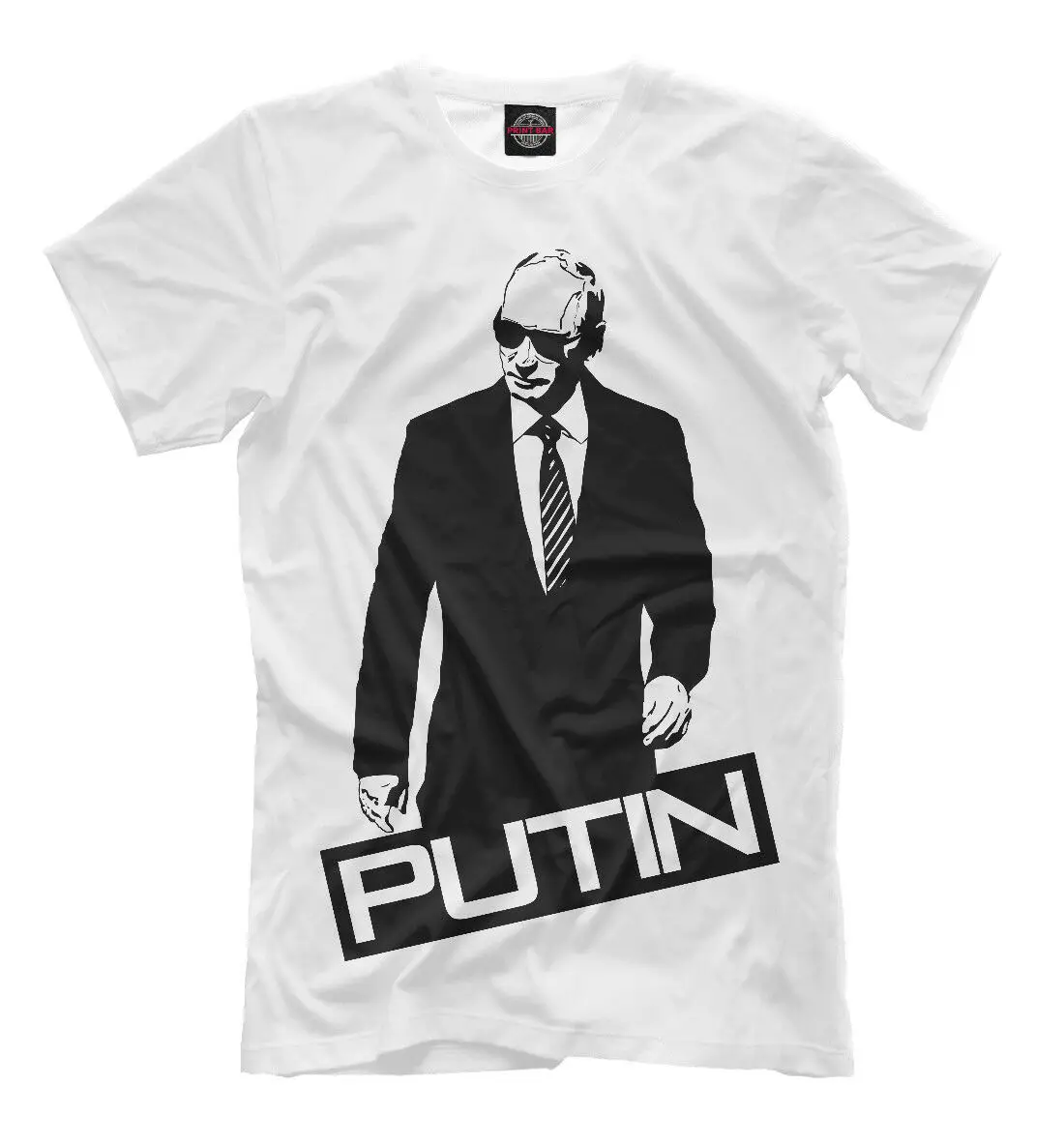 

Stylish T-shirt with A Picture of Putin - Black and White Color Tee