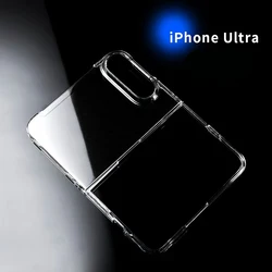 Luxury HD Transparent Shockproof Foldable Phone Case with Front and Back Protection for iPhone Duo (Clear)