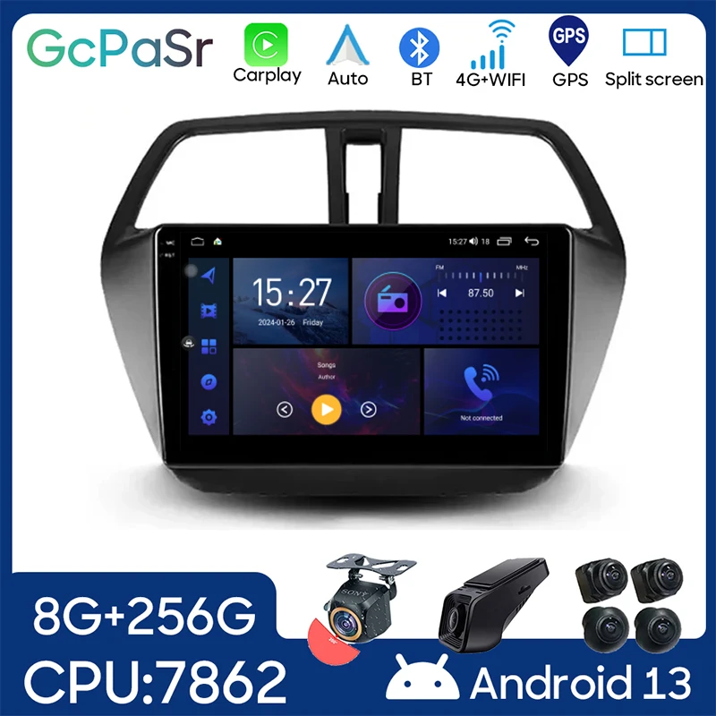 

Автомобильный мультимедийный плеер на Android для Suzuki SX4 2 S-Cross 2012-2016, автомобильное радио, стерео, головное устройство, GPS-навигация, 2din DVD BT ЦП