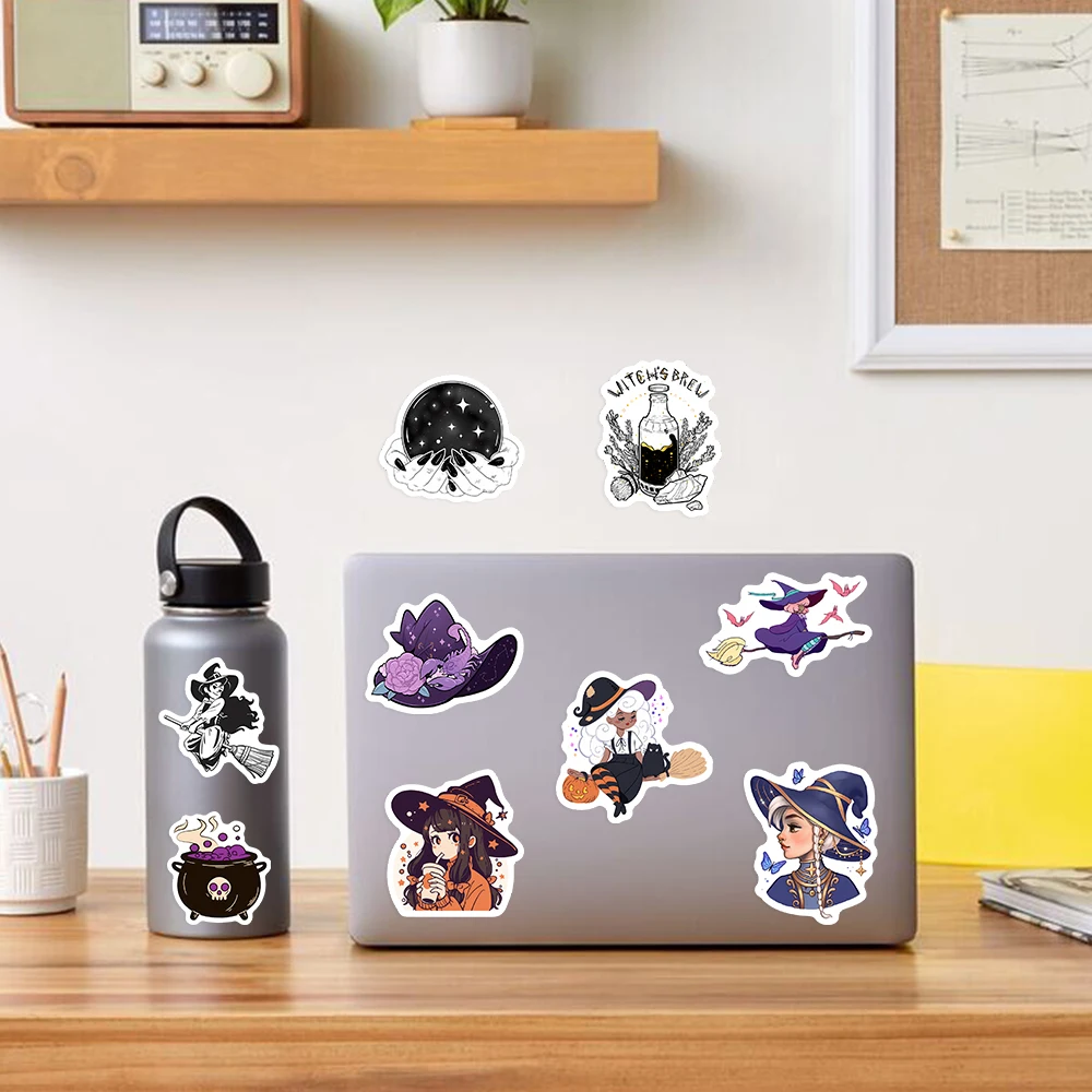 Gothic Witch Stickers DIY Kids Toy Gift Decal for Phones Laptops Bottles Cars Luggage Decorative Designs Graffiti Waterproof