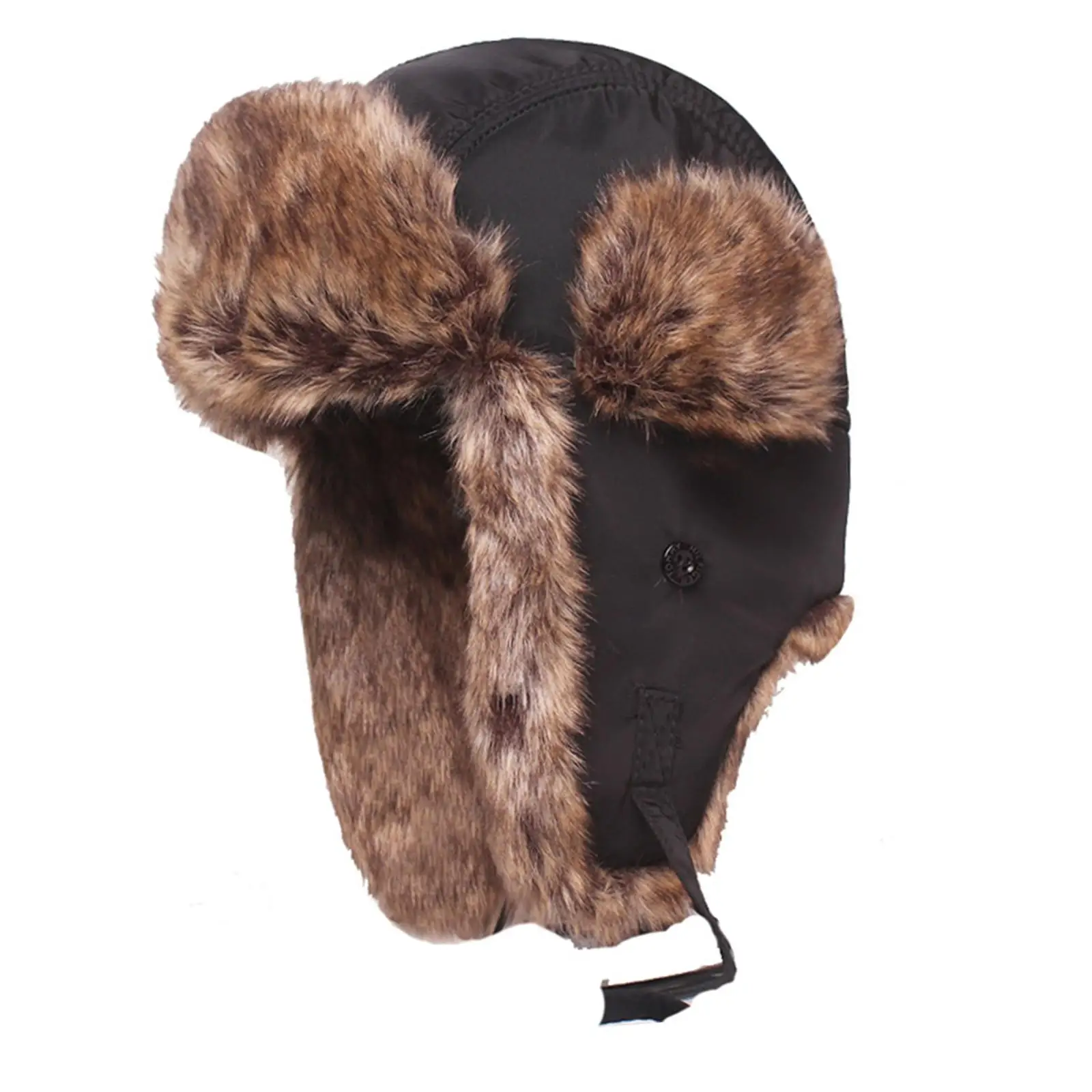 Men`s Winter Hat with Earflaps Soft Plush Ski Hat Ear Protection Casual Trapper Hat Russian Ushanka Hat for Cycling Camping