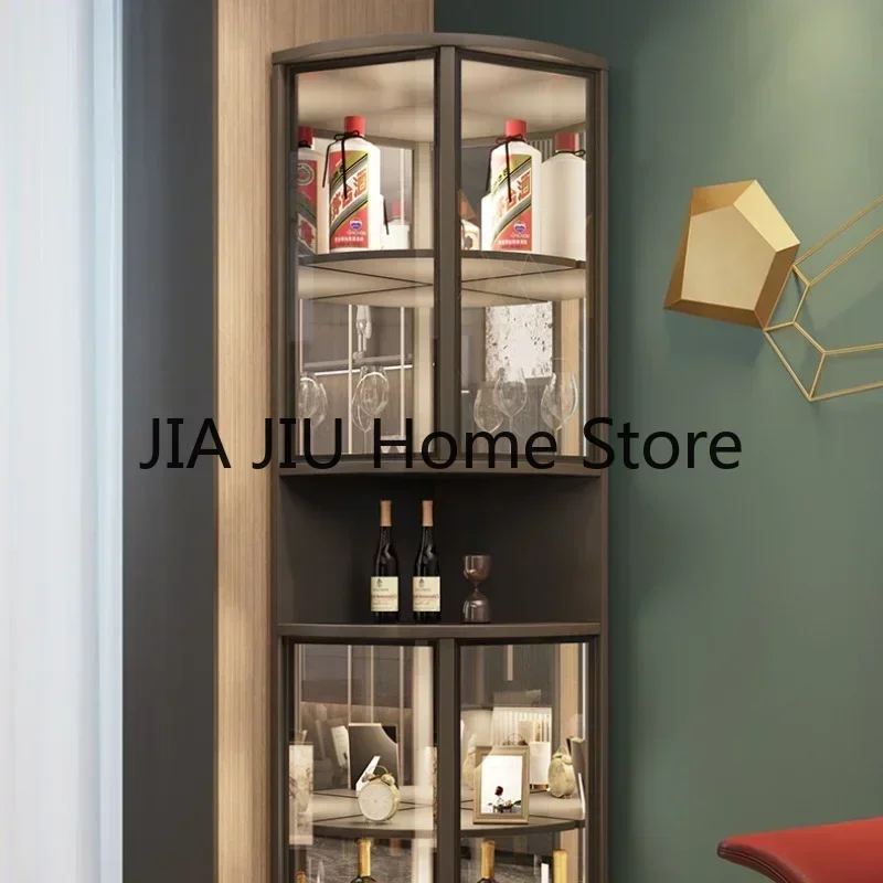 Liquor Glass Wine Cabinets Modern Luxury Simplicity Home Wine Cabinets Wall Living Room Botellero Vino European Furniture QF50JG