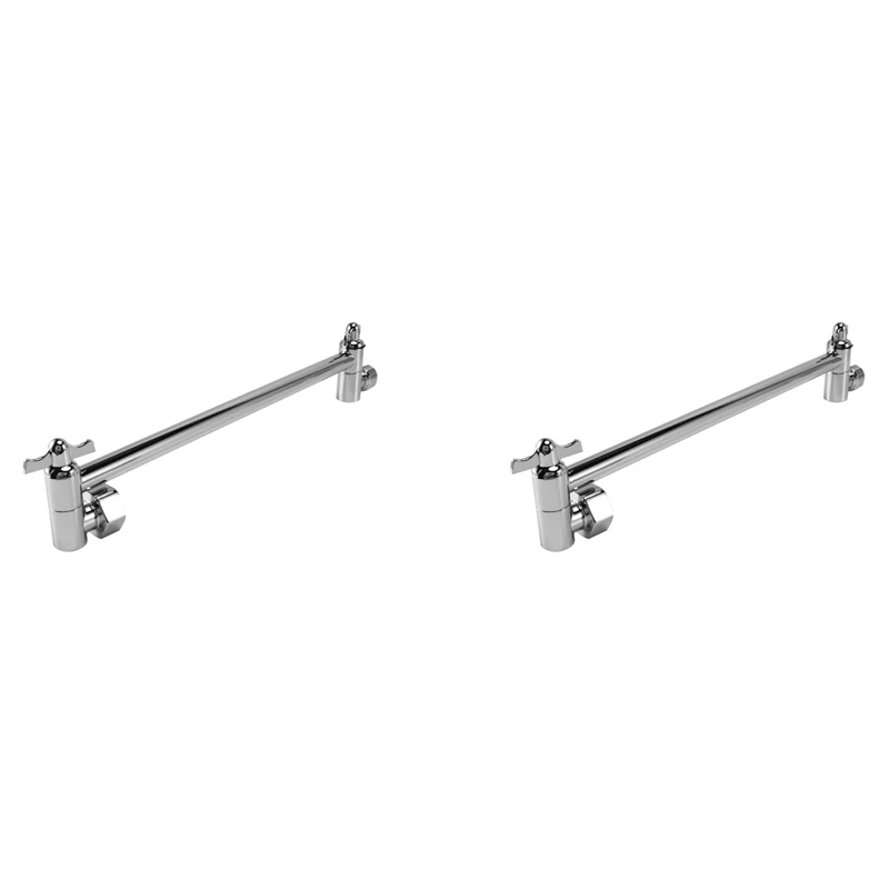 

2X Shower Arm Extension, Arm Extender,Adjustable Height Shower Head Arm,Brass Shower Head Extension Arm