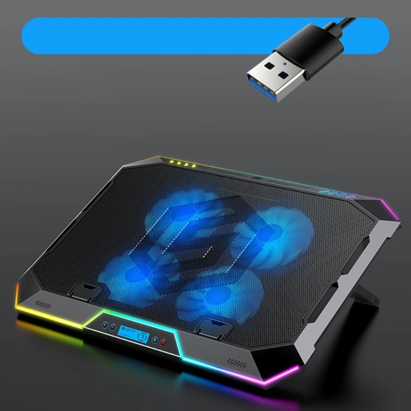 

Охлаждающая подставка для ноутбука 15,6 дюйма, с RGB-подсветкой