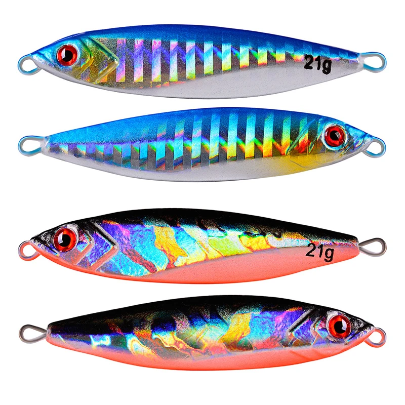8pcs/lot Metal Jig Fishing Lure Weights 30g-120g Fishing Jigs Saltwater  Lures Bass Isca Artificial Fake Fish Glitter Holographic