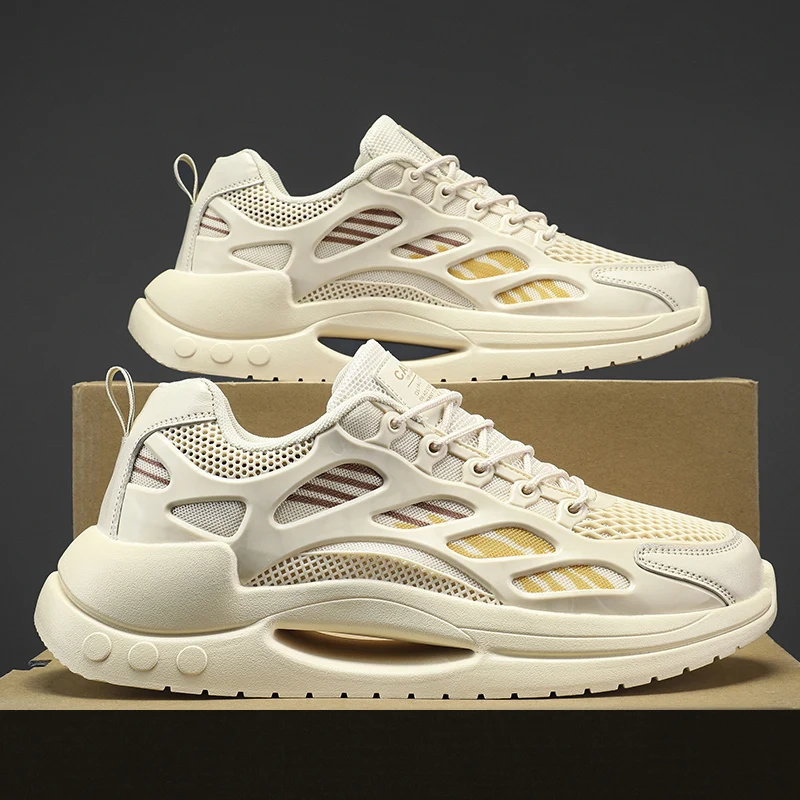 A Sports Walking Shoes Suitable for Men, with Breathable and Durable Shock-Absorbing and Non-Slip Running Shoe Design, Fabric Upper Low-Top Style, Eva Soles and Fabric Insoles, Suitable for All Seasons, Solid Color Men's Shoes