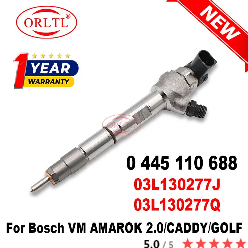 

ORLTL 0445110688 Common Rail Diesel Fuel Injector 03L130277J 03L130277Q For Bosch VM AMAROK 2.0/CADDY/GOLF 0 445 110 688