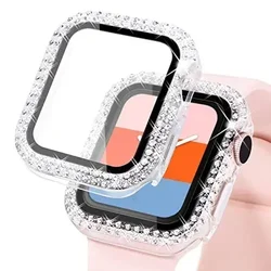 Premium Diamond - Tempered Glass Protective Watch Case Cover - iWatch 44mm (Transparent)