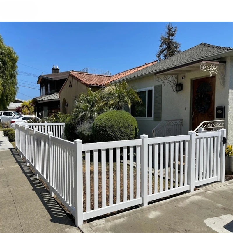 White construction security privacy garden wall fence aluminum post diy garden fence