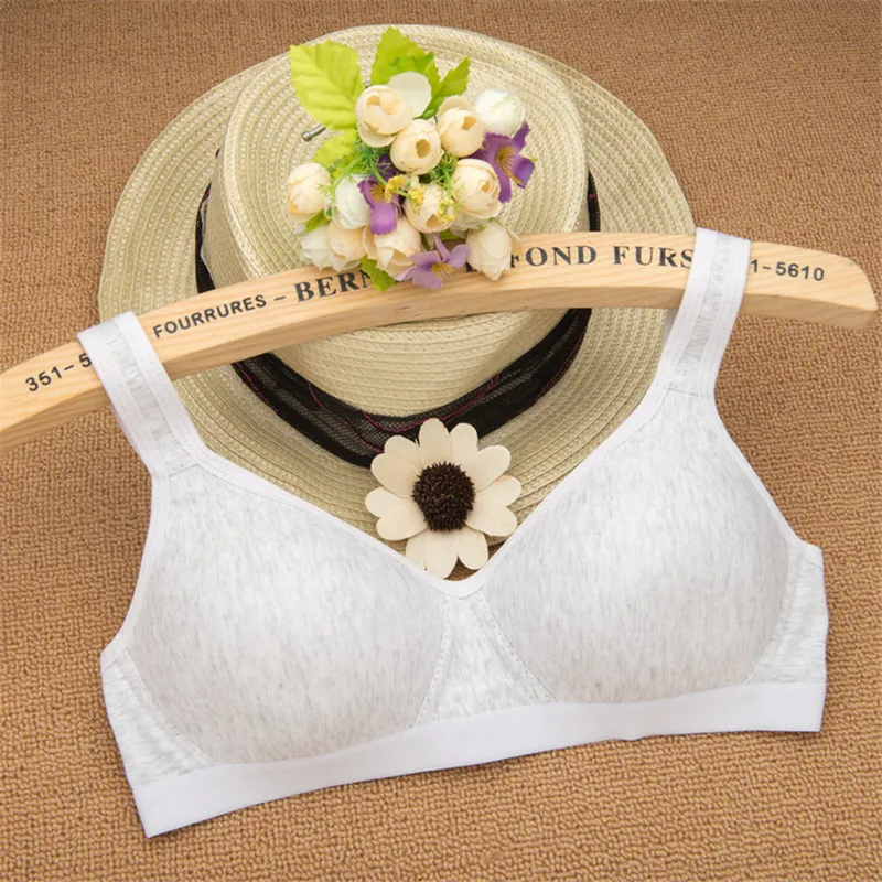 100% 면 소녀 속옷 학생 브라, 스틸 링 없는 발달 얇은 섹션, 편안한 브라, 신..