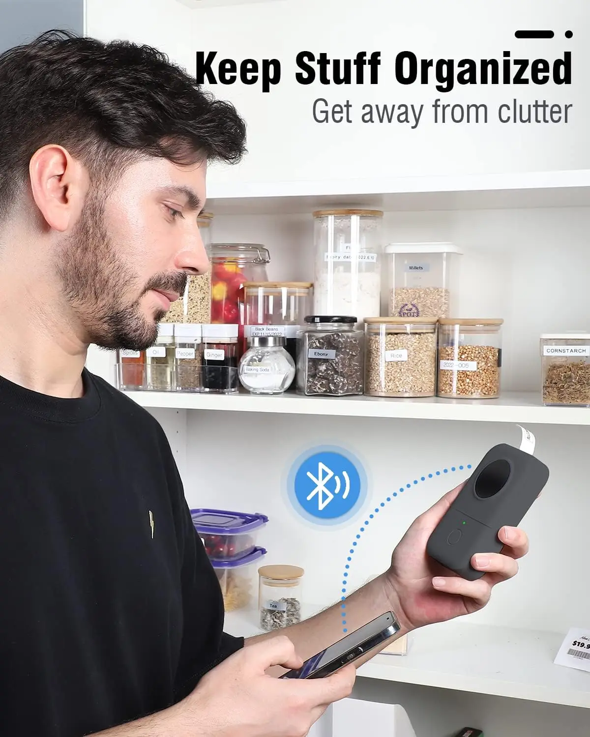 Phomemo Portátil Bluetooth Mini Impressora de Etiquetas Label Maker Máquina Fabricante de Etiquetas Labeler para Escritório Casa Escola Android Ios D30 - Imagem 3