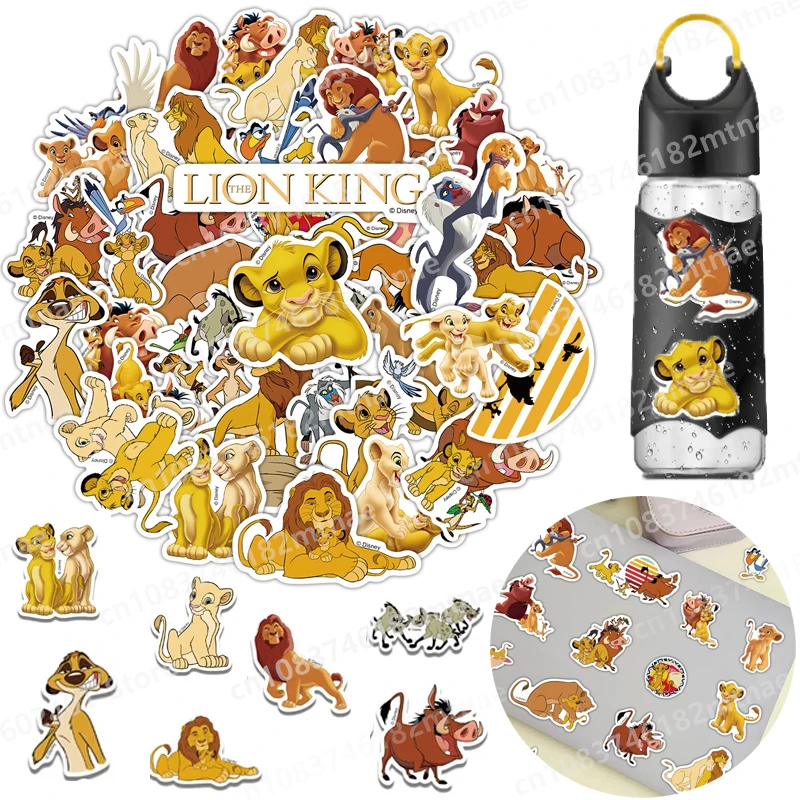 

50 Pcs Disney Cartoon Lion King Modeling Stickers Children's Toys DIY Book Mobile Phone Case Waterproof Stickers for Computer