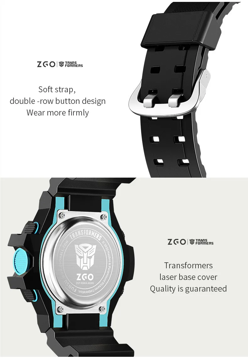 ZGO X Transformers Children's Watches Middle And Primary School Students Boys Waterproof Sports Digital Electronic Watches 7531