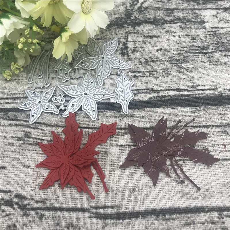 3D 공예 금속 절단 다이 컷 금형, 크리스마스 꽃 잎, 스크랩북 종이 공예 칼 금형, 블레이드 펀치 스텐실 다이