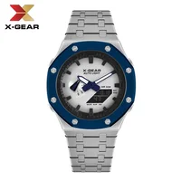 shock resistance Watch 2100 Sport Electronic Unisex Steel Strap Folding Buckle World Time Full Function Oak Series LED