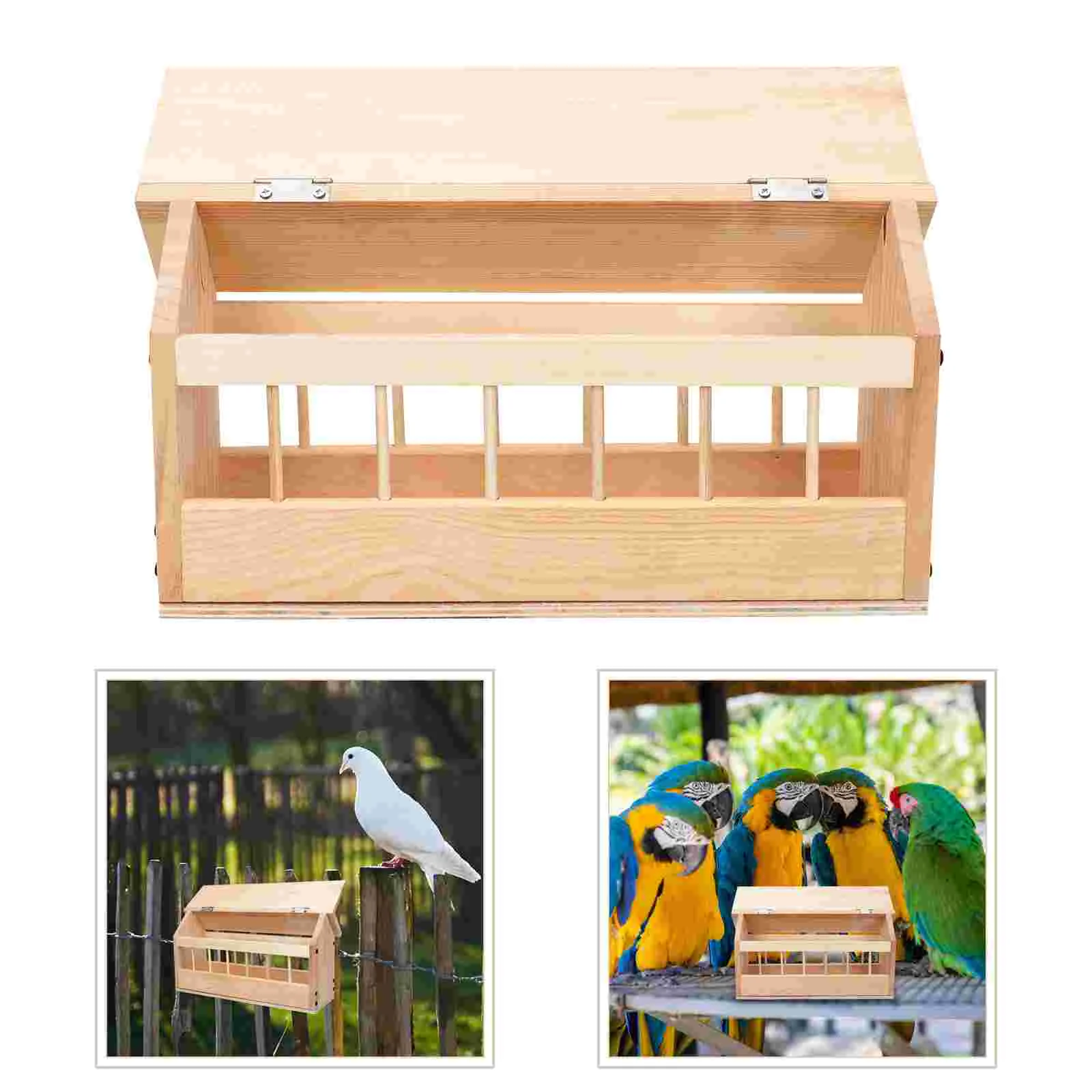 

Pigeon Automatic Feeder Trough Outdoor Bird Feeding Where Chicken Wooden Feeders