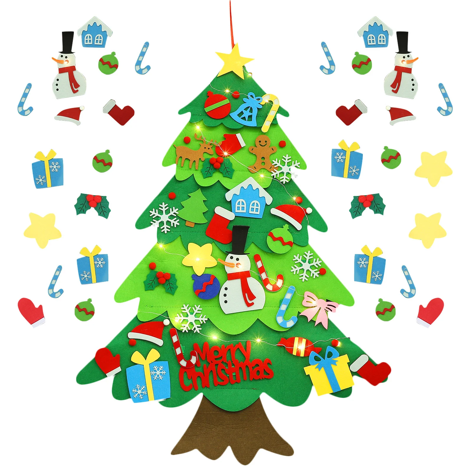 

Felt Christmas Tree Wall Hanging Gifts DIY Decor Kids Artificiales Para
